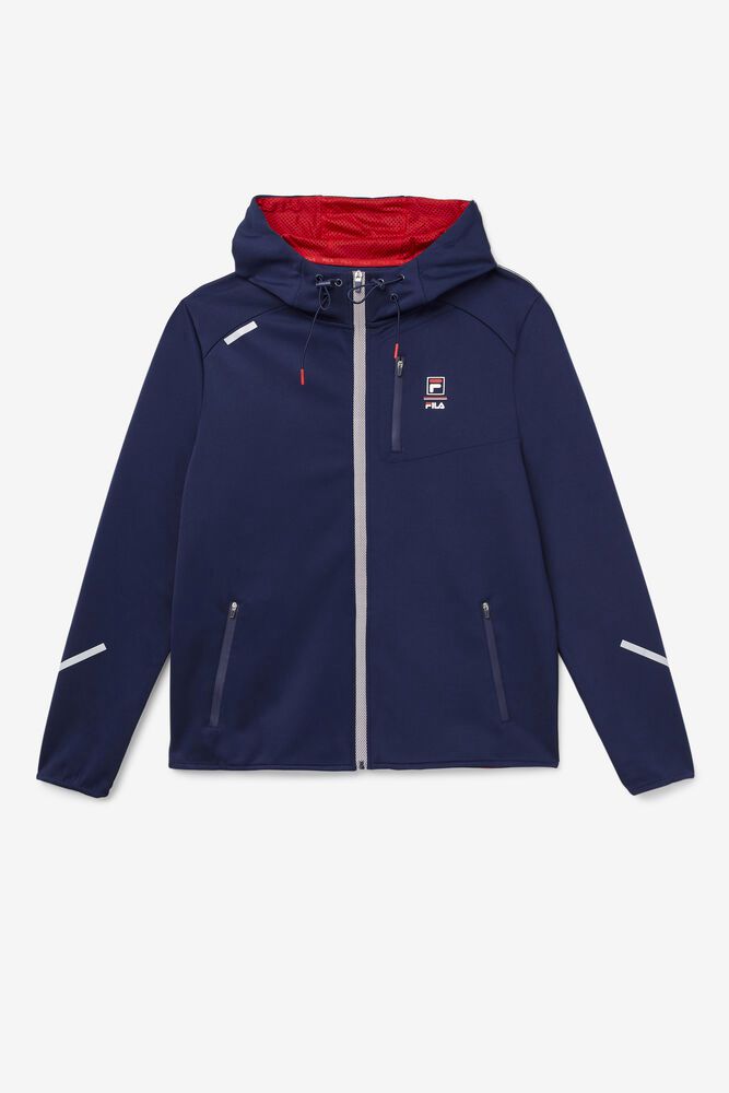 Fila Coulty Tech Hoodie Navy Jacket Mens - NZ 68207-JGOI